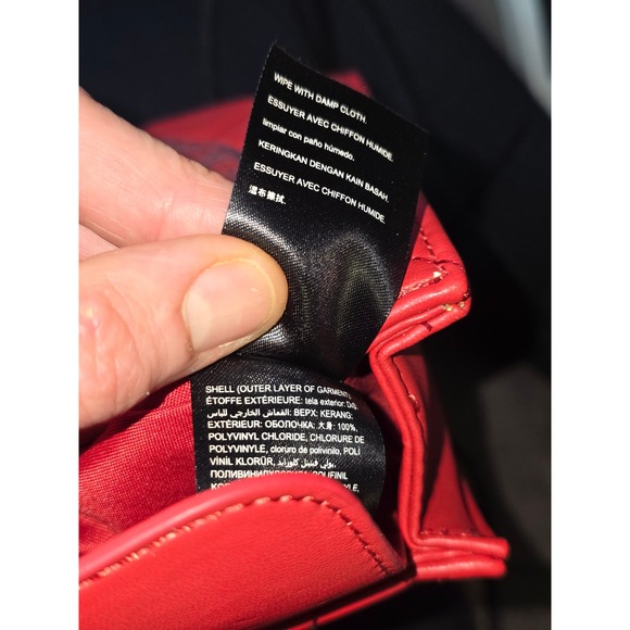 NWT Badgley Mischka Red Quilted Small Handle Tote Bag with Studs msrp $130 - Picture 10 of 10